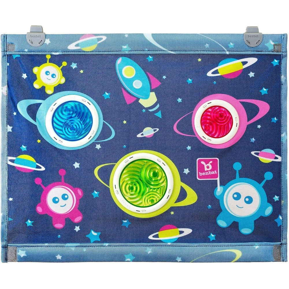 BenBat Bubble Dream Car Sunshade front view showing the space pattern design