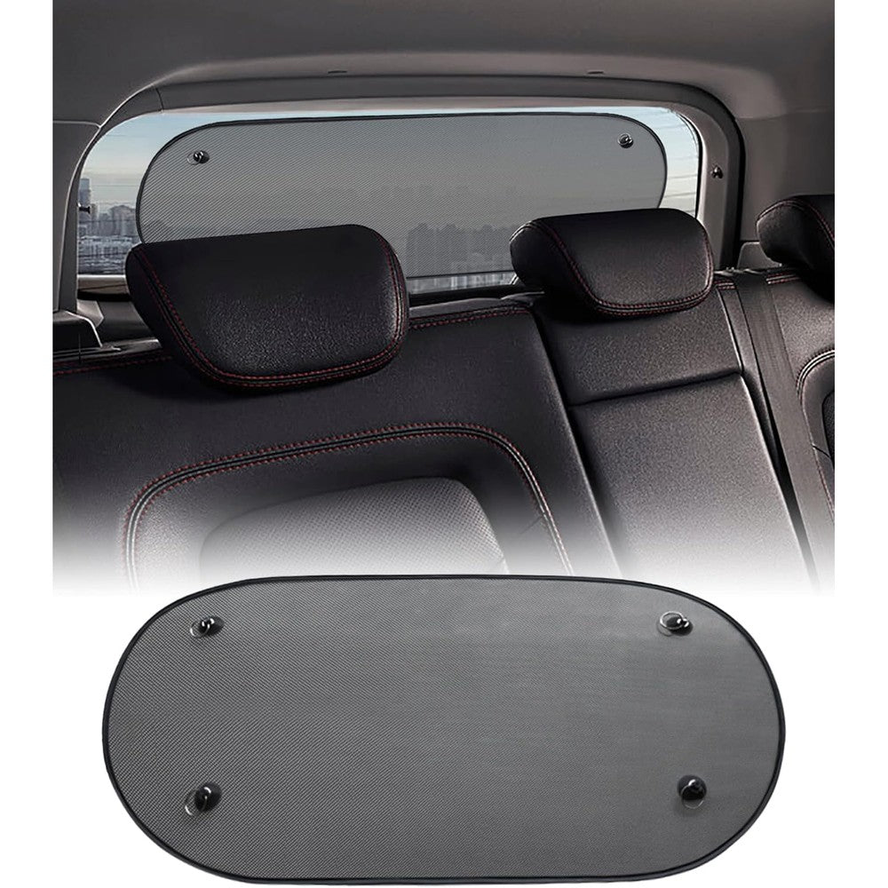 Reswish ESEWALAS universal car rear window sunshade front view installed on back windshield