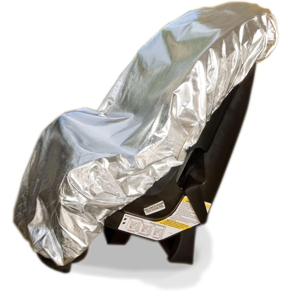 Mommy's Helper Car Seat Sun Shade Cover front view on infant car seat.