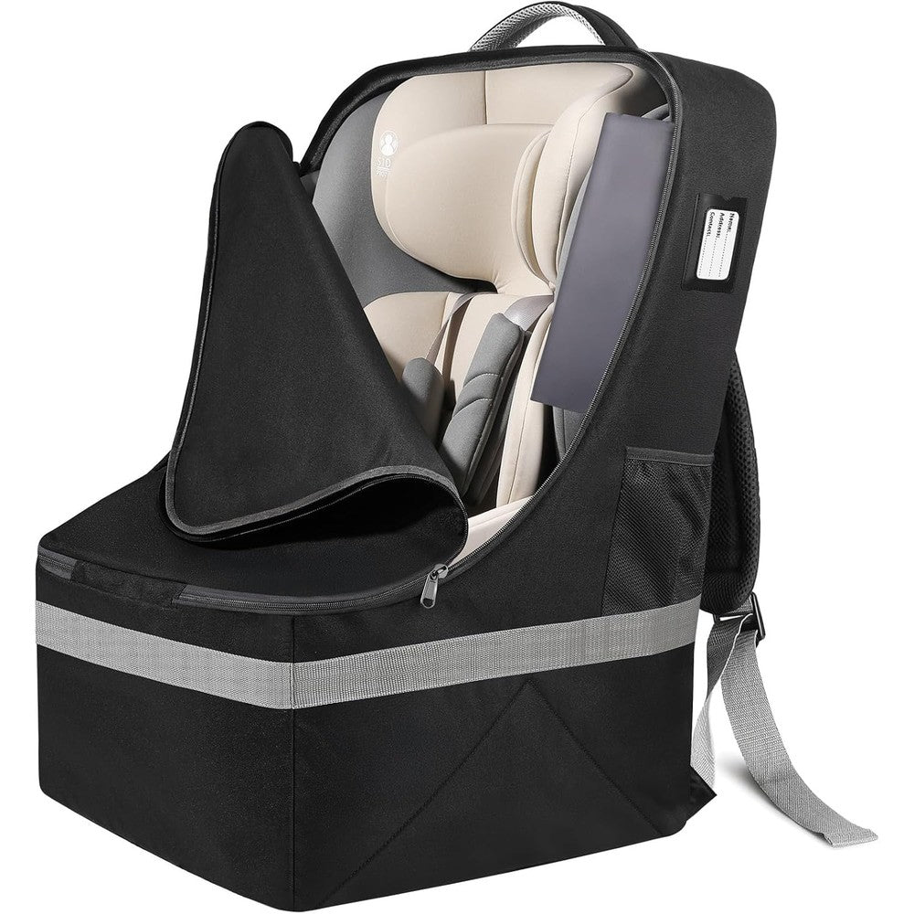 Guiseapue padded car seat travel bag front view for airline gate check