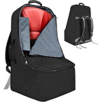 Zrrajoy padded car seat travel bag front view black backpack