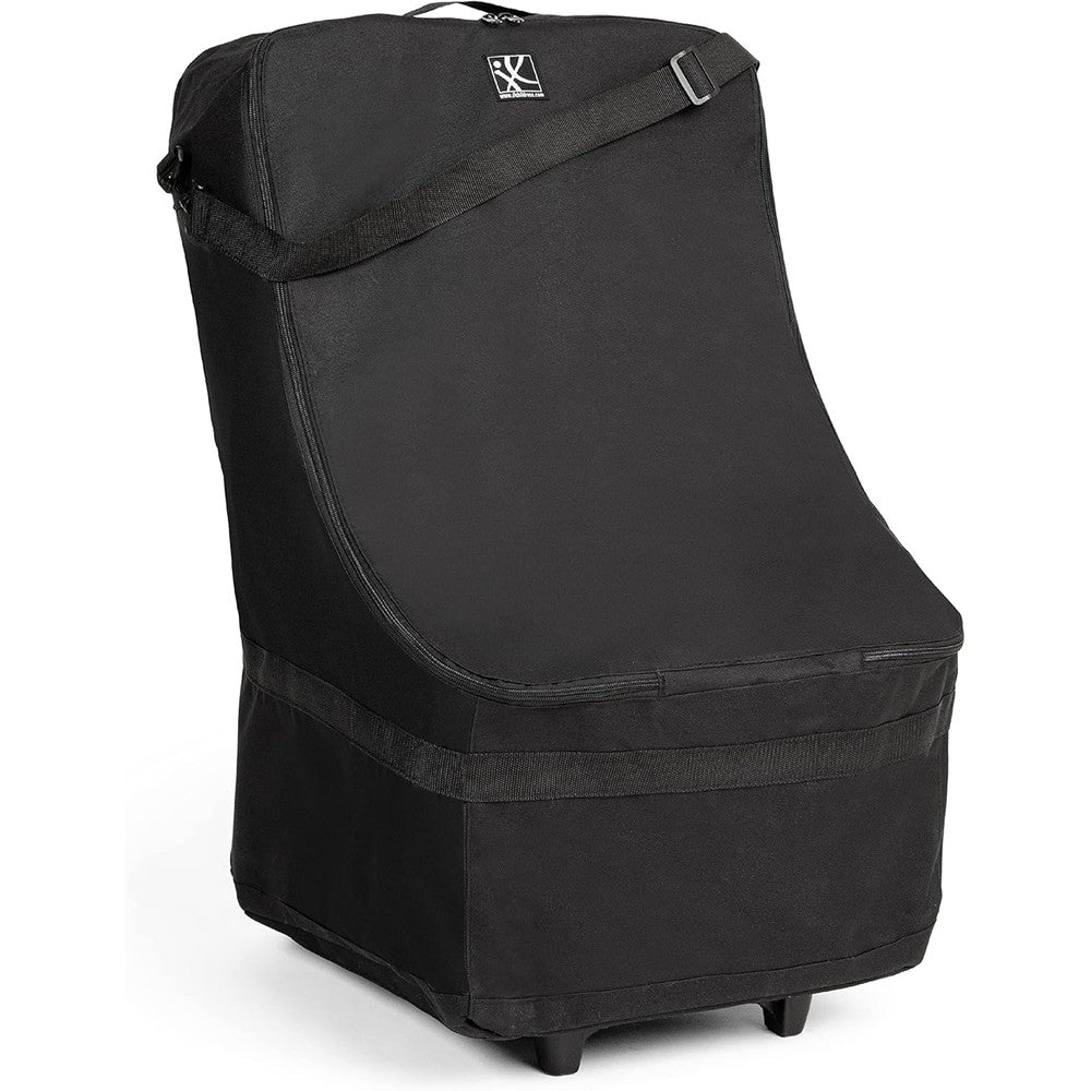 J.L. Childress Wheelie Car Seat Travel Bag front view standing upright on dual rubber wheels