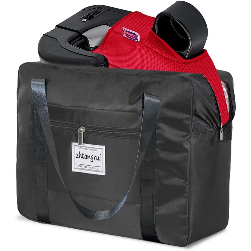 Zhtangrui backless booster seat travel bag front view black color airplane gate check carrier
