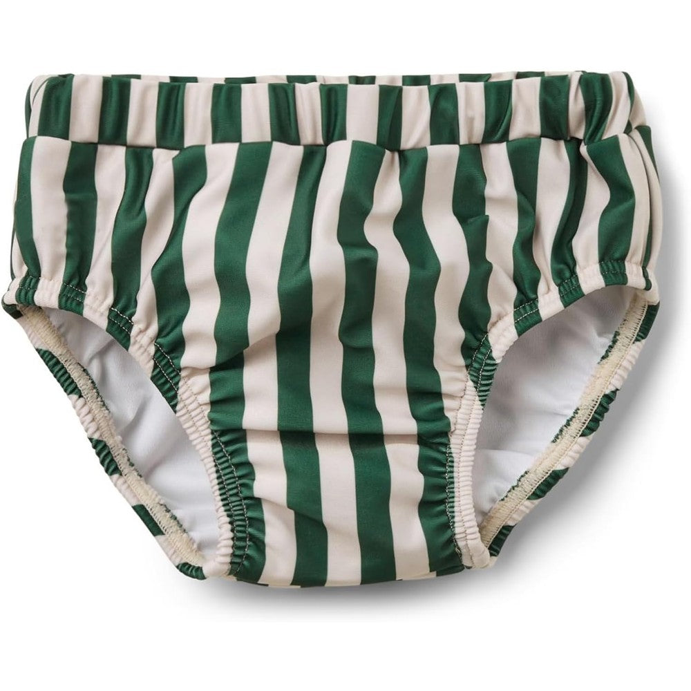 LDIOIF toddler boy green stripe reusable swim diaper front view