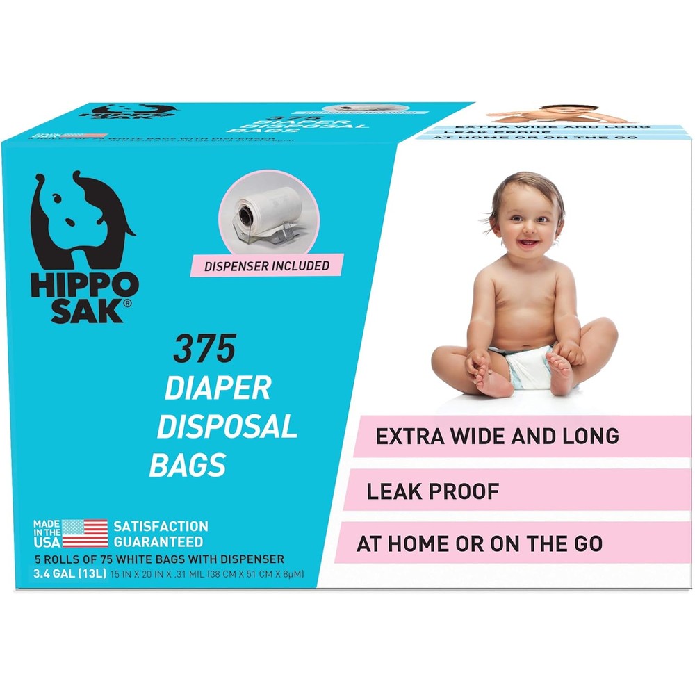Hippo Sak Diaper Disposal Bags front packaging view