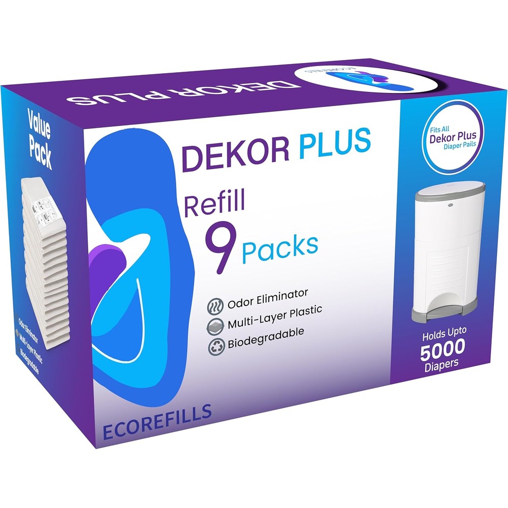 ECO-REFILLS diaper pail refills front packaging view for premium nursery odor control