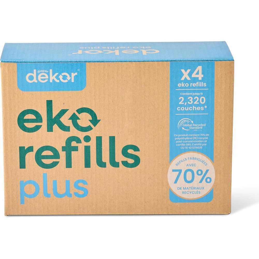 DEKOR Diaper Eko Plus refills four count box front view