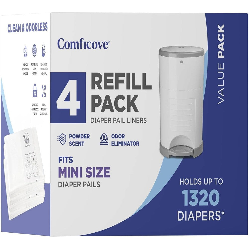 Comficove refills compatible with Dekor Mini diaper pails front view