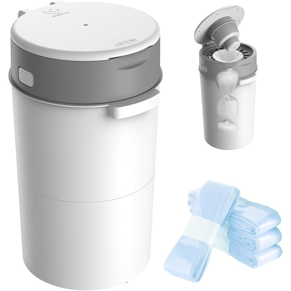 Bellababy Diaper Pail front view in white finish