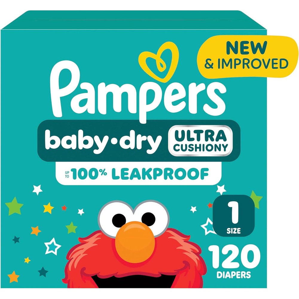 Pampers Baby Dry Size 1 120 Count front box view
