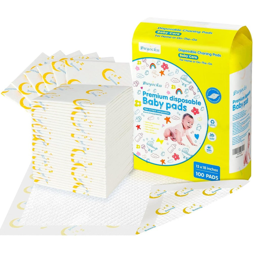 Buyockss baby disposable changing pads front packaging view