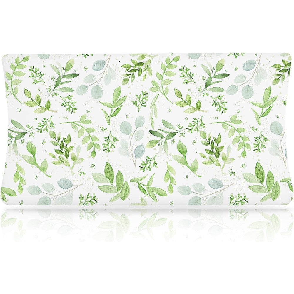 Zhenzq eucalyptus print baby changing pad cover top view