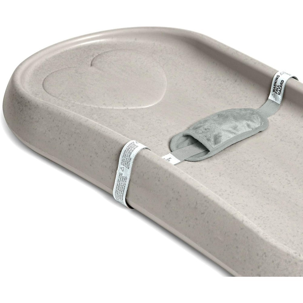 Delta Children Baby Blossom molded foam changing pad in grey front view
