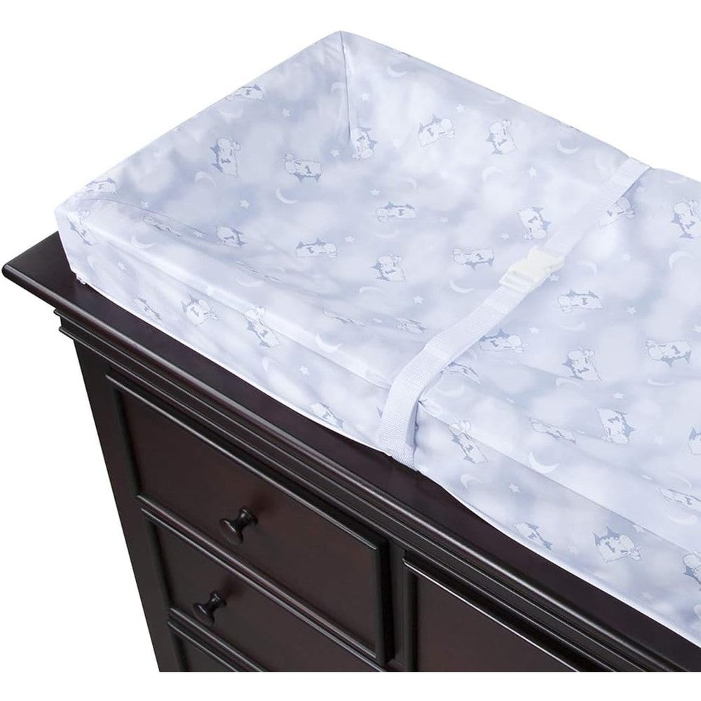 Delta Children Serta Perfect Sleeper contoured changing pad blue top view