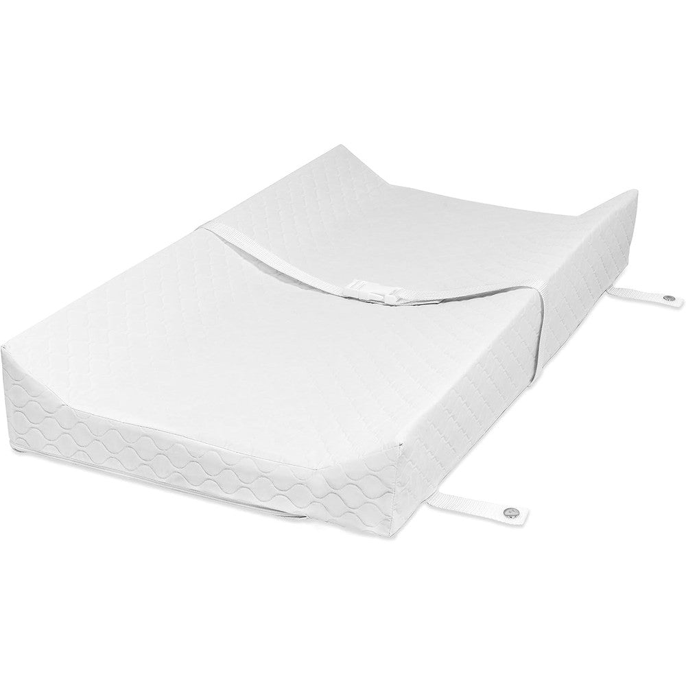 Babyletto Contour Changing Pad front view with white quilted finish