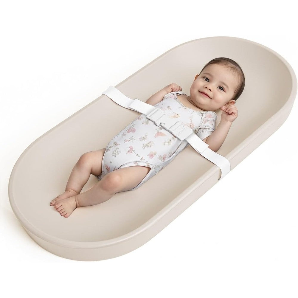 COMOMY baby changing pad front view oatmeal color diaper mat