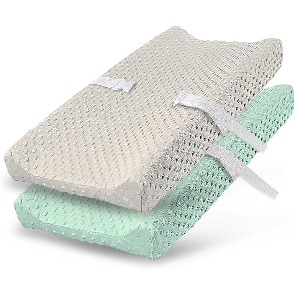 Nivava Baby 2 pack minky changing pad covers front view