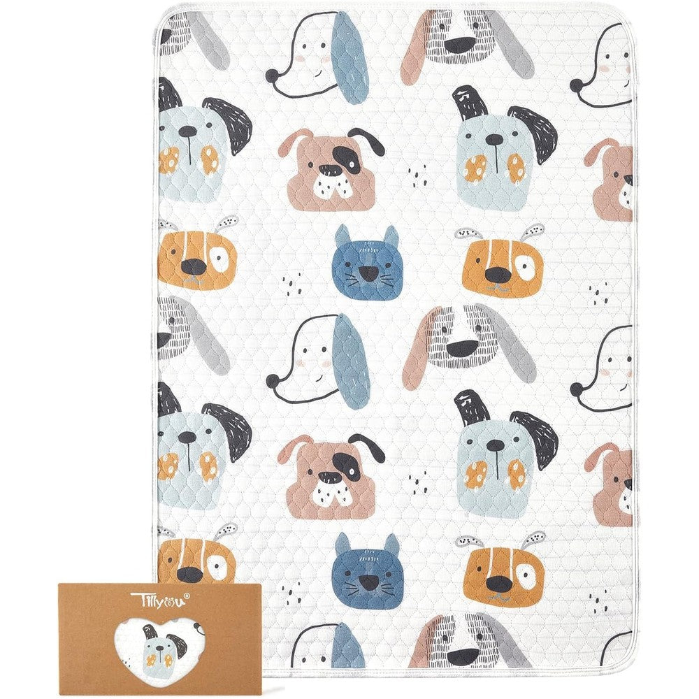 Tillyou waterproof changing pad liner panda print front view