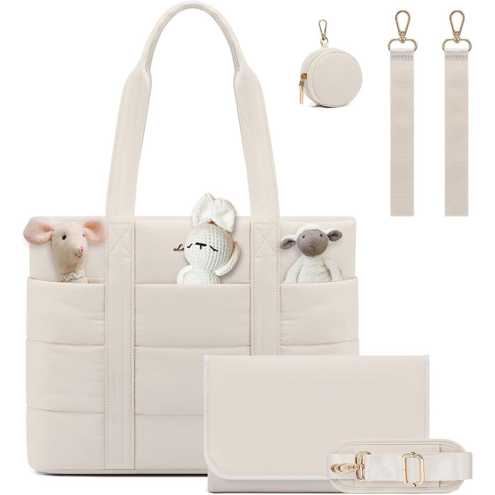 Lovevook puffer baby diaper bag tote front view