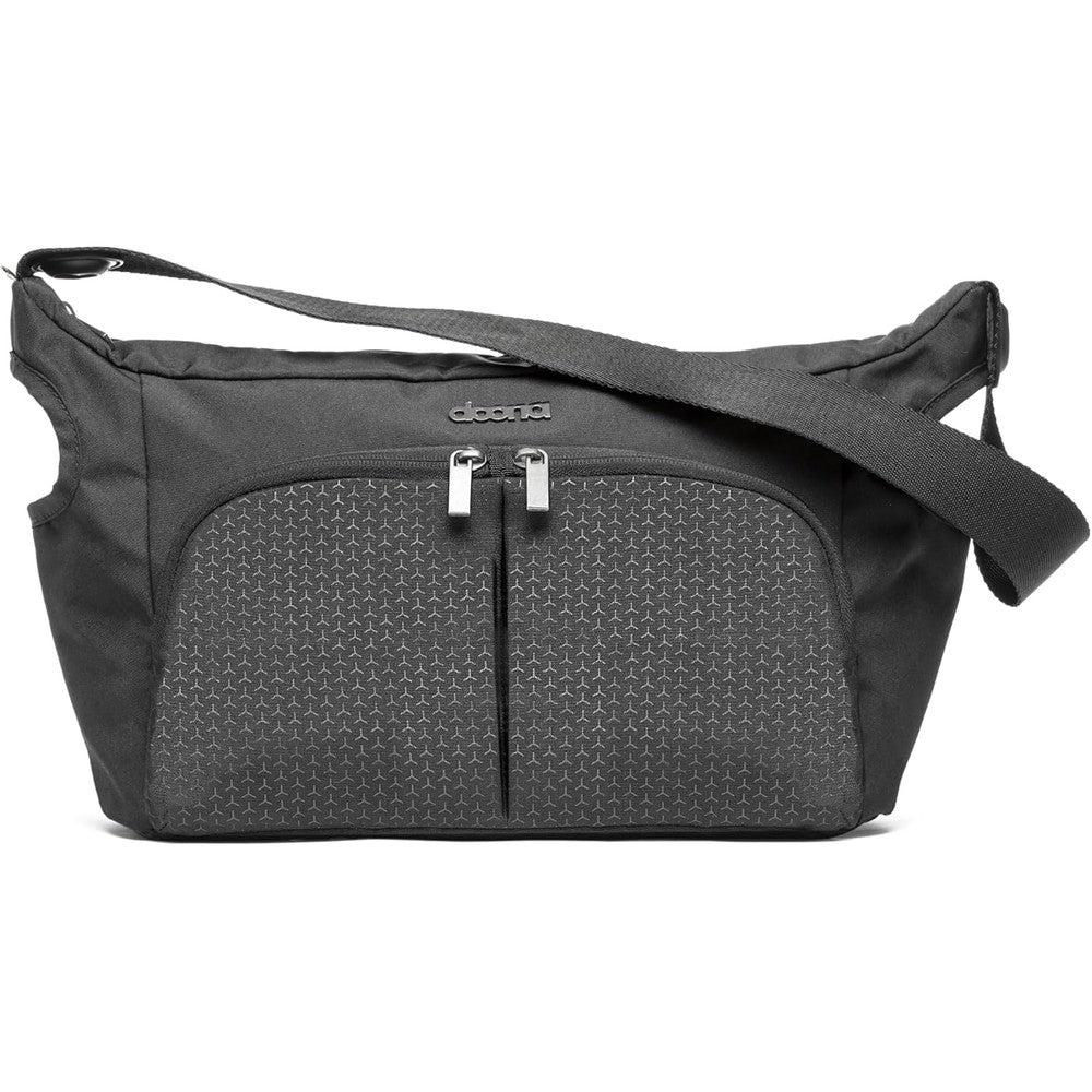 Doona Essentials Bag Nitro Black front view on stroller