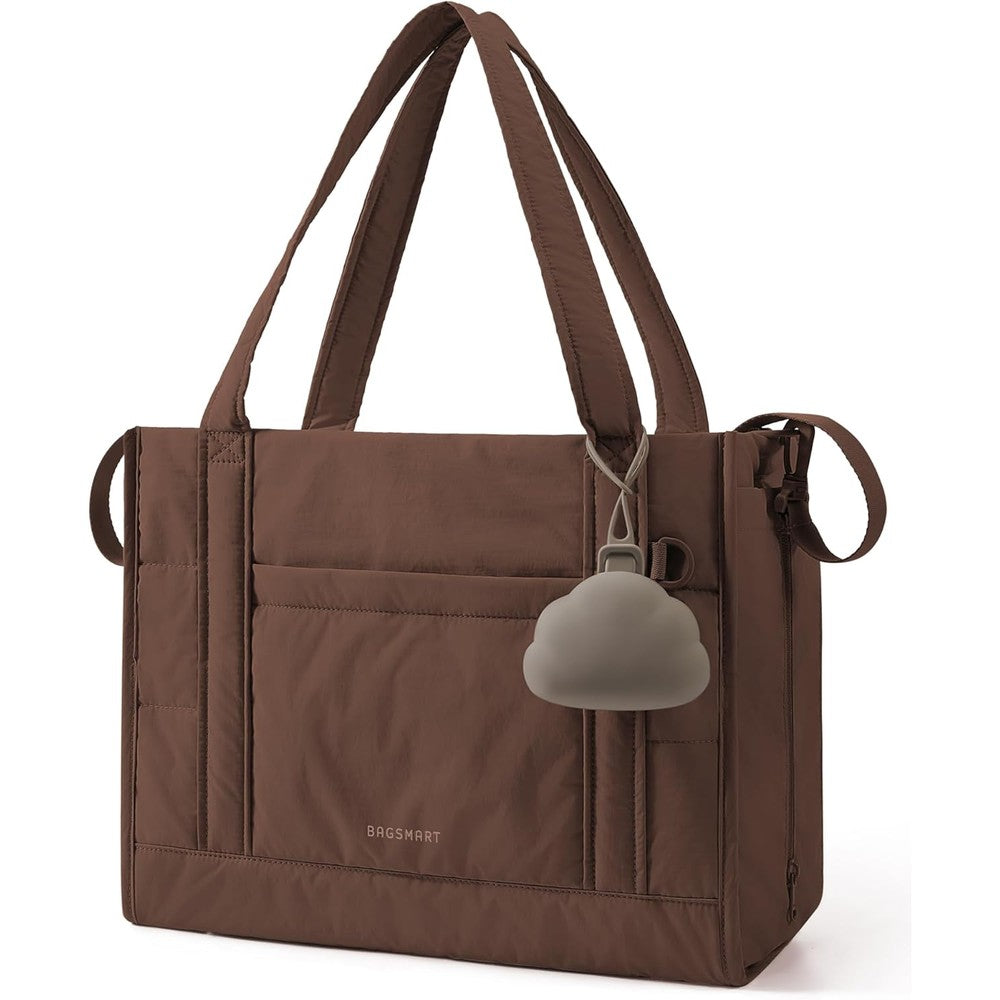 Bagsmart Diaper Bag Tote Puffer front view for baby travel
