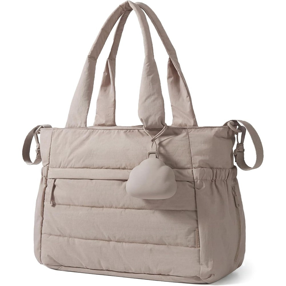 Bagsmart puffy maternity diaper tote bag front view