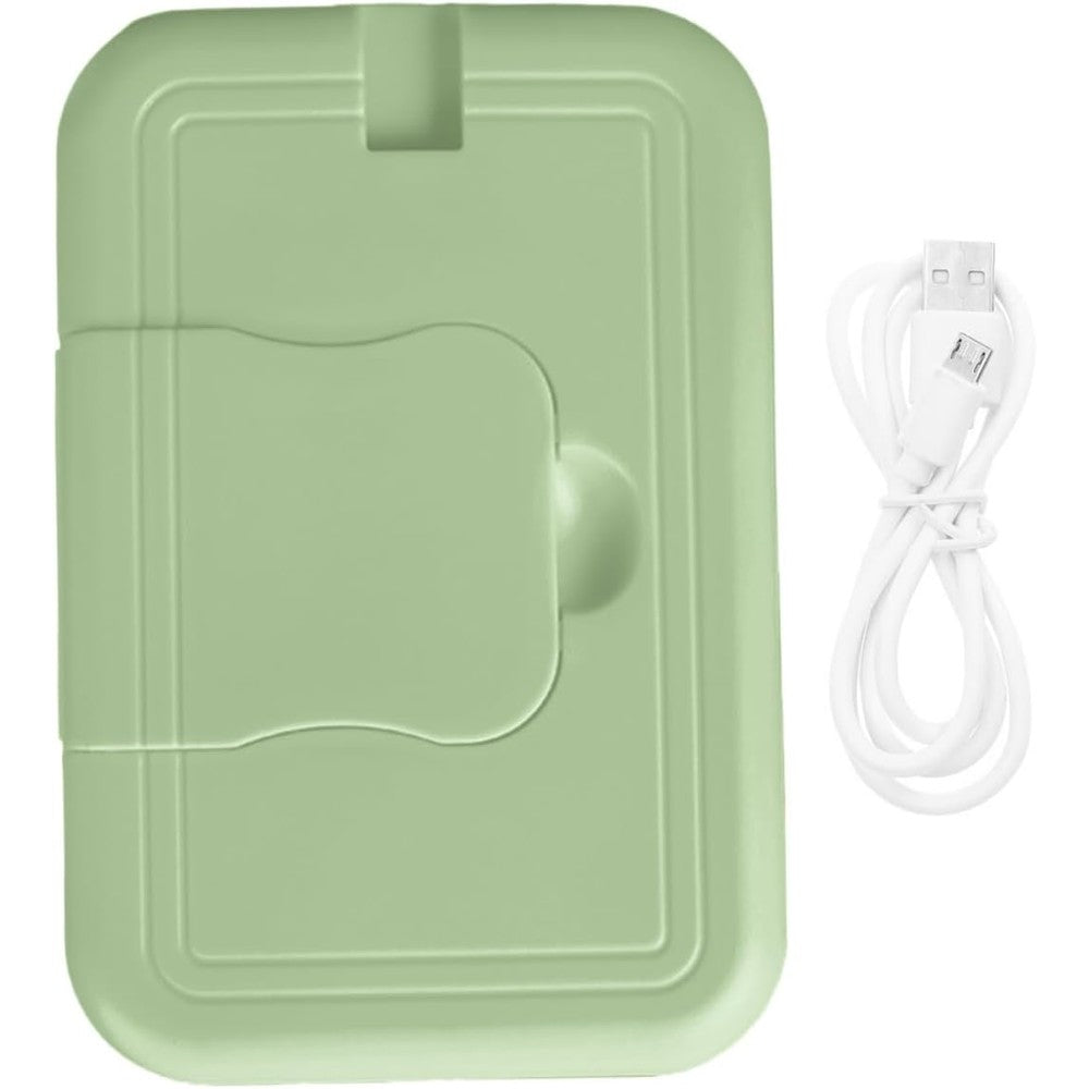 Generic portable green baby wipe warmer dispenser front view