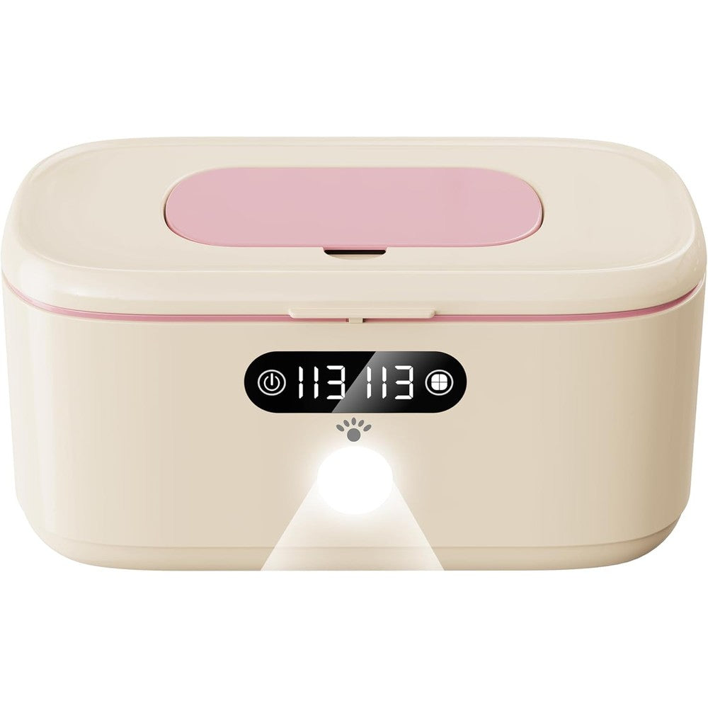 Olfjurk Baby Wipe Warmer beige front view with LED display