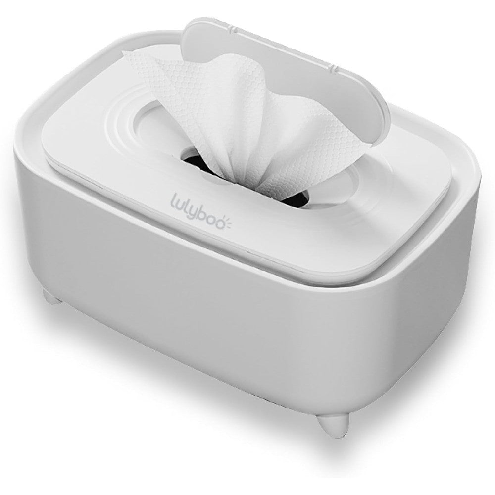 Lulyboo Warm Wipe Dispenser white front view for baby nursery