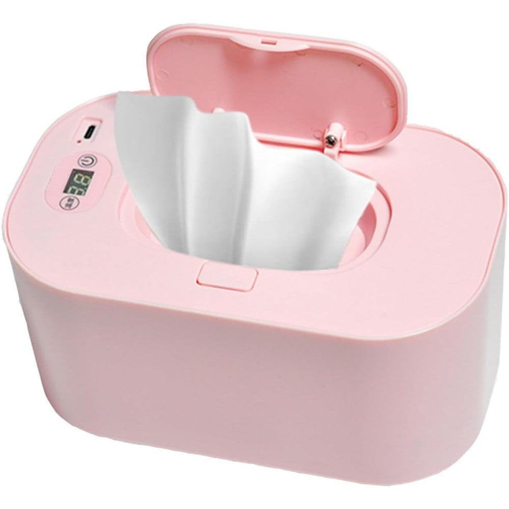 Cocoarm baby wipe warmer pink front view digital display