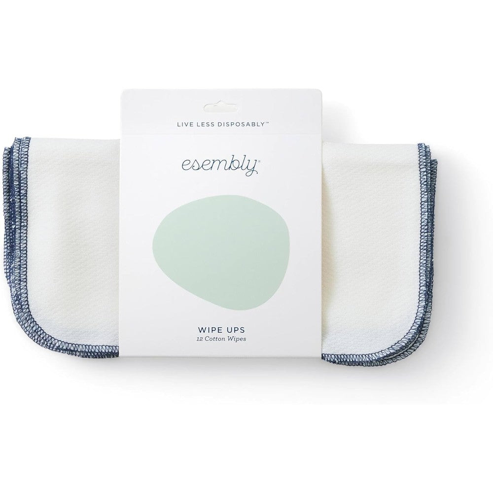 Esembly Wipe Ups organic cotton reusable baby wipes front view packaging