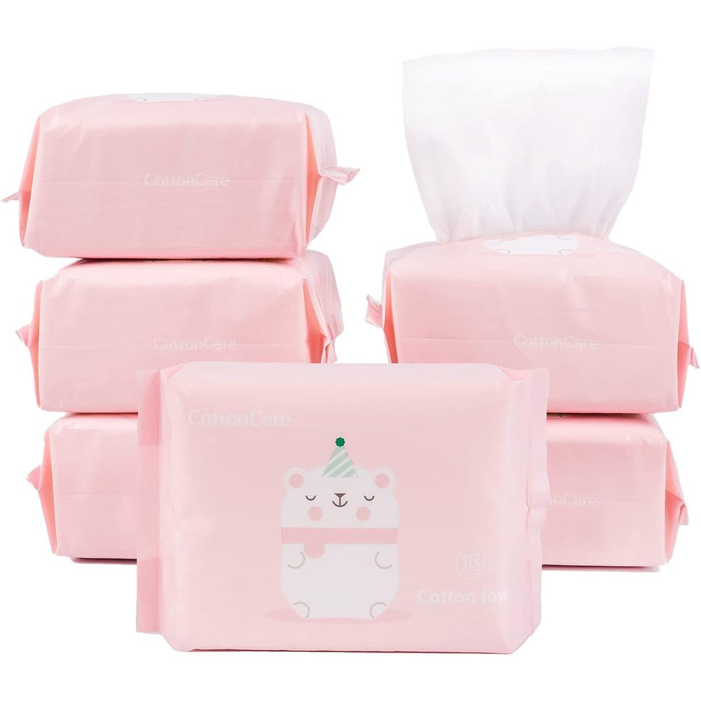 Cottoncare baby dry wipes 6 pack front view packaging