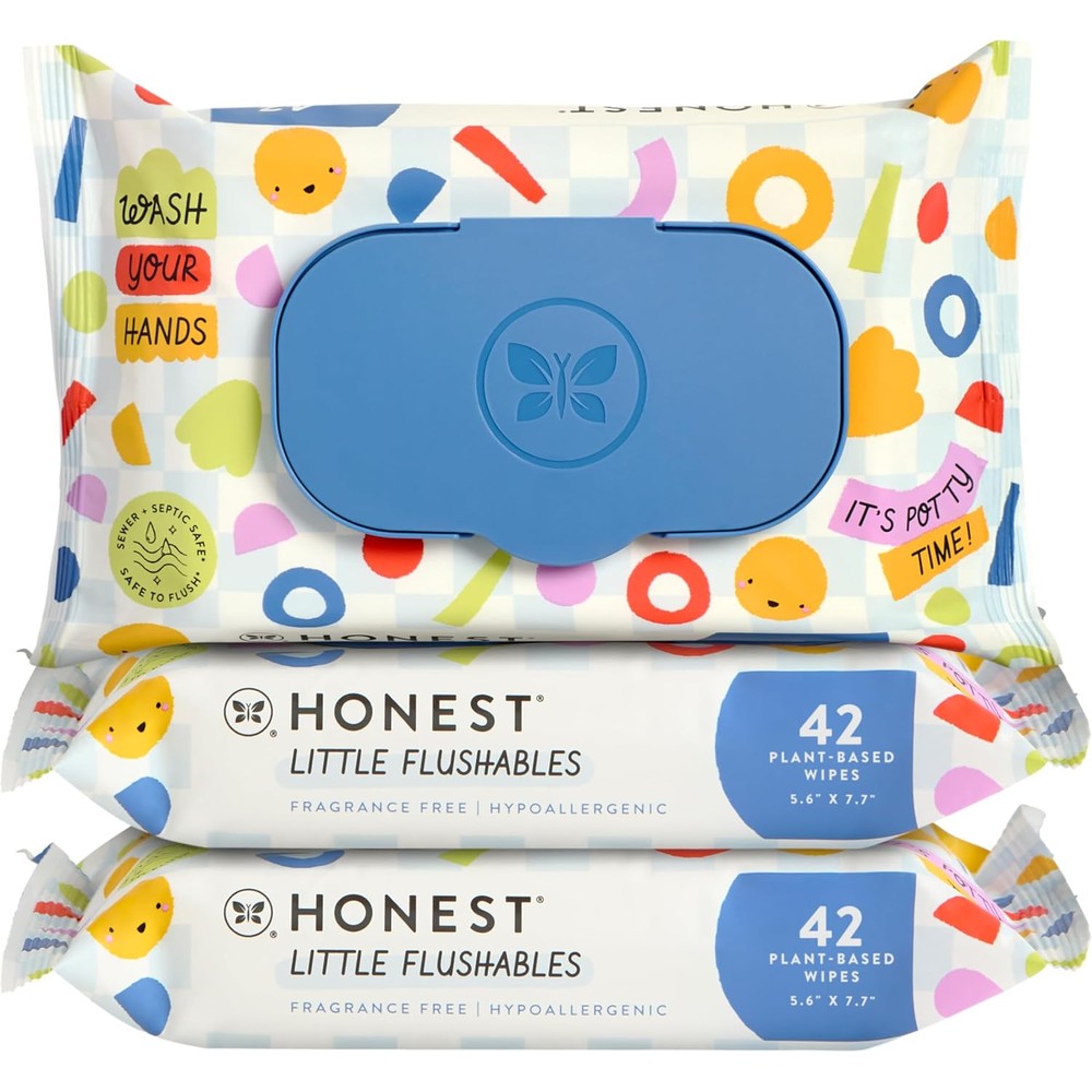 The Honest Company Toddler Hypoallergenic Flushable Wipes 126 Count front packaging view