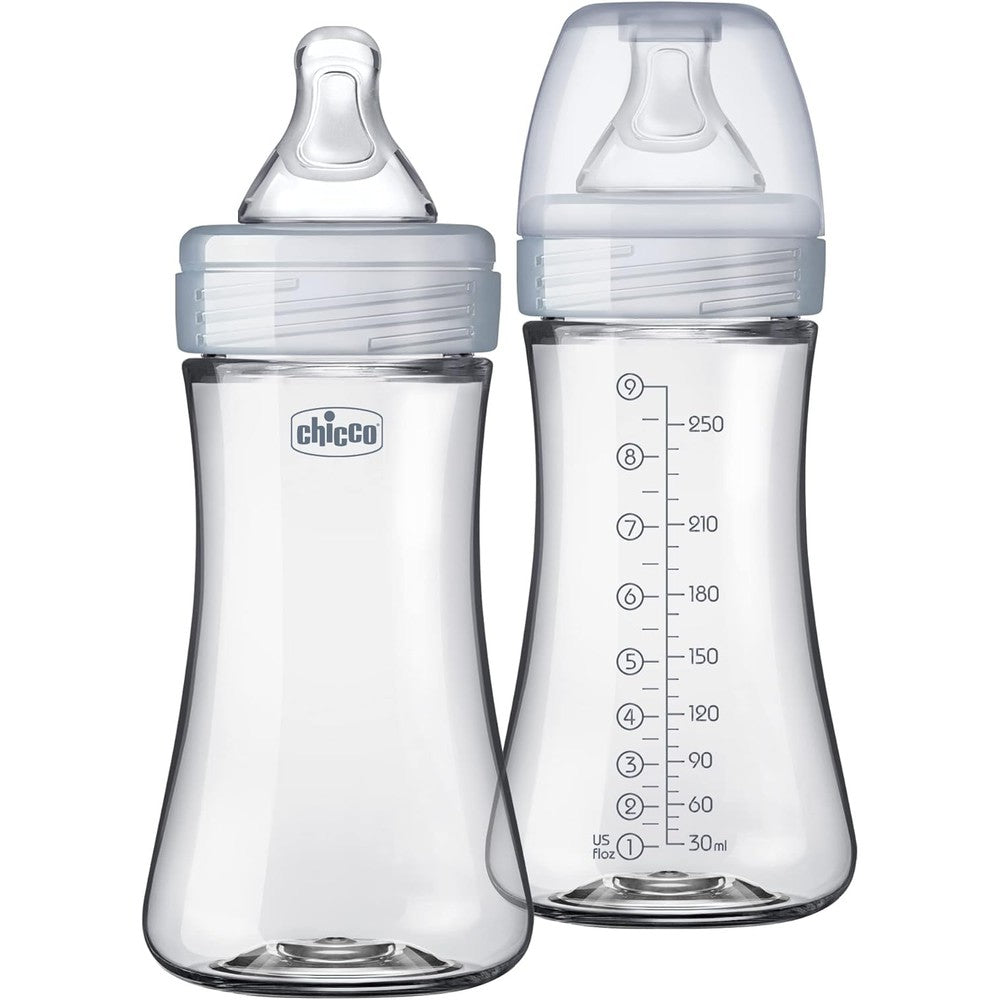 Chicco Duo Hybrid Baby Bottle 9 Fluid Ounce 2-Pack front view