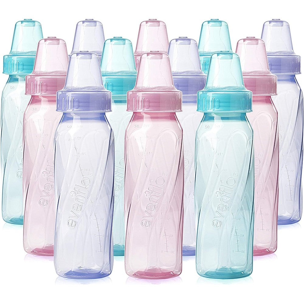 Evenflo Feeding Classic Tinted Plastic Standard Neck Bottles 12 Pack