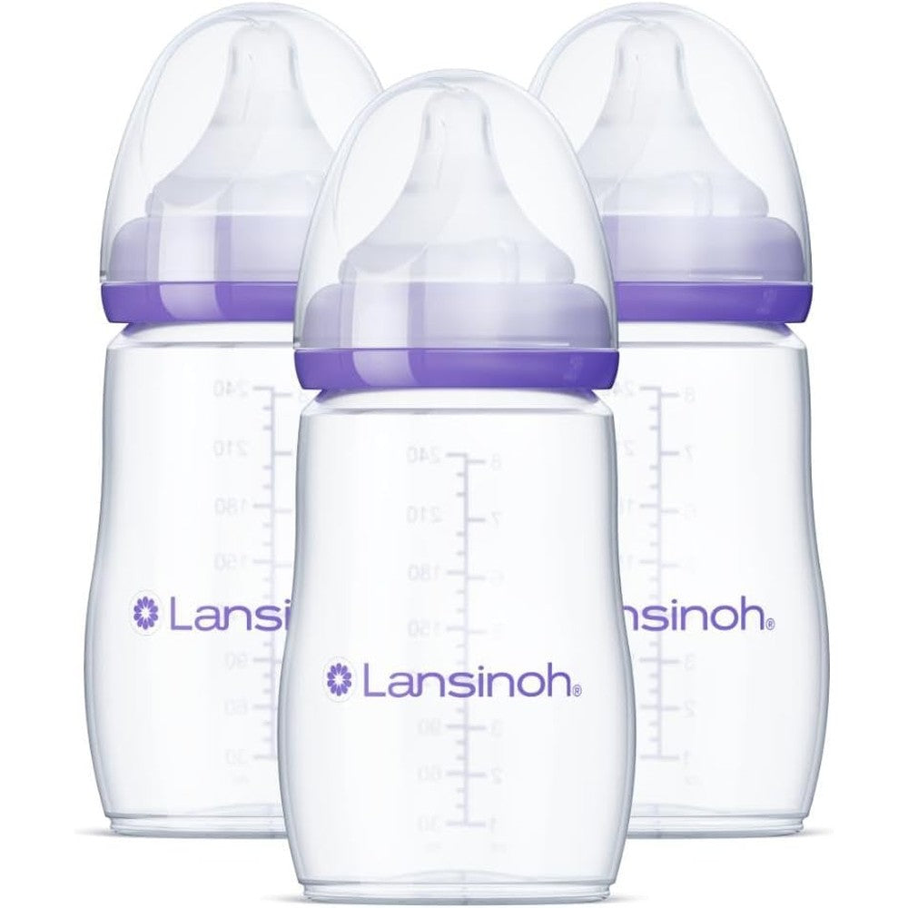 Lansinoh Anti-Colic Baby Bottles 3 pack front view
