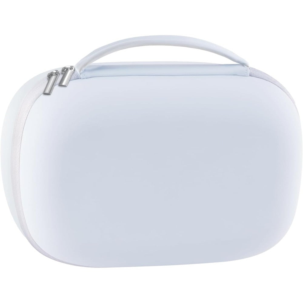 Gowing wearable breast pump case front view showcasing the durable white hard shell exterior protection.
