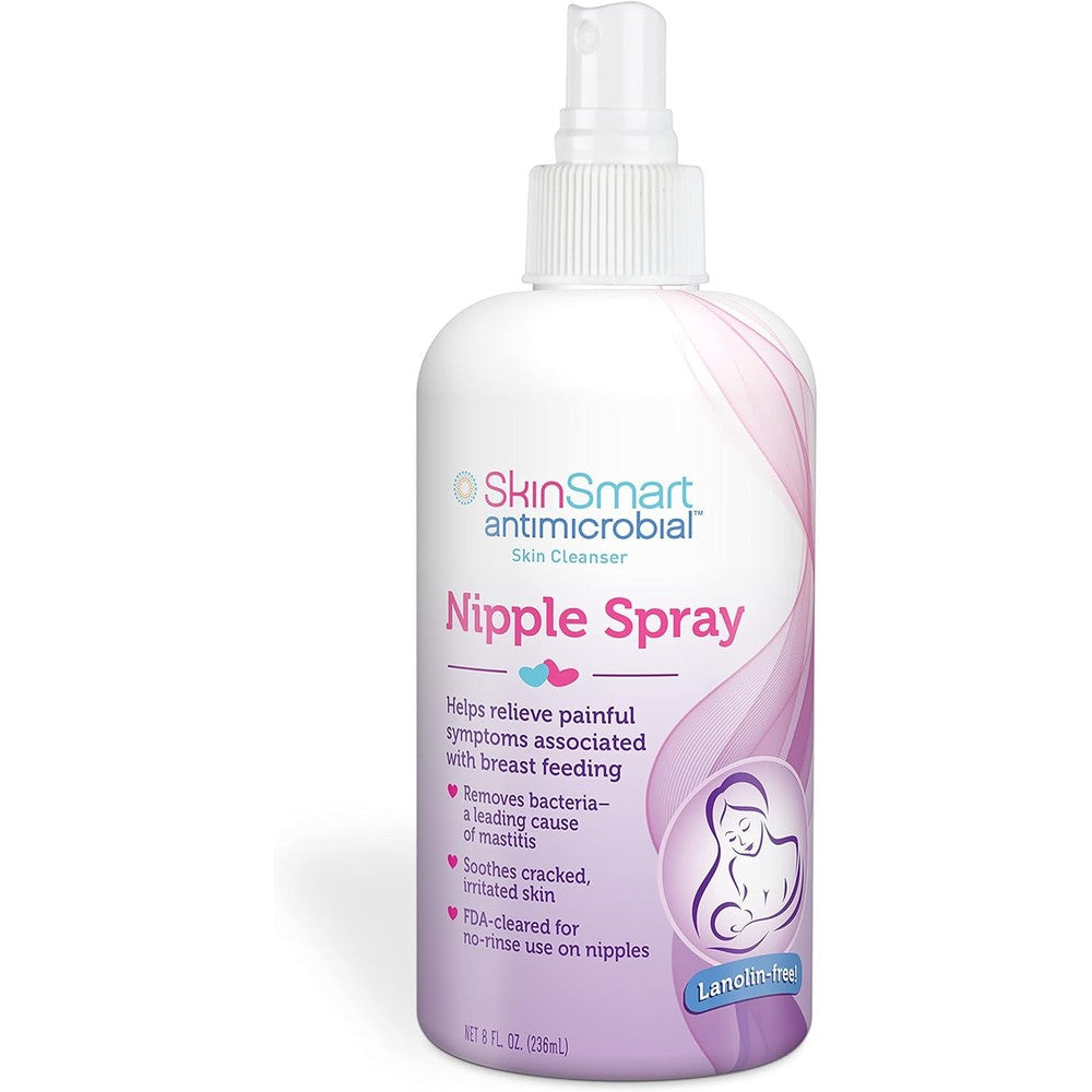 SkinSmart Antimicrobial Nipple Relief Spray 8 Ounce bottle front view