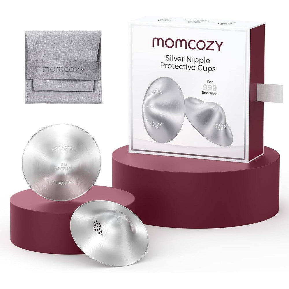 Momcozy 999 Silver Nursing Cups front view for breastfeeding support