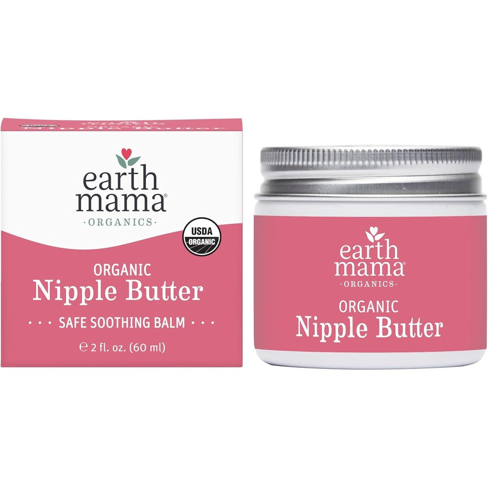 Earth Mama Organic Nipple Butter 2 fluid ounce jar front view