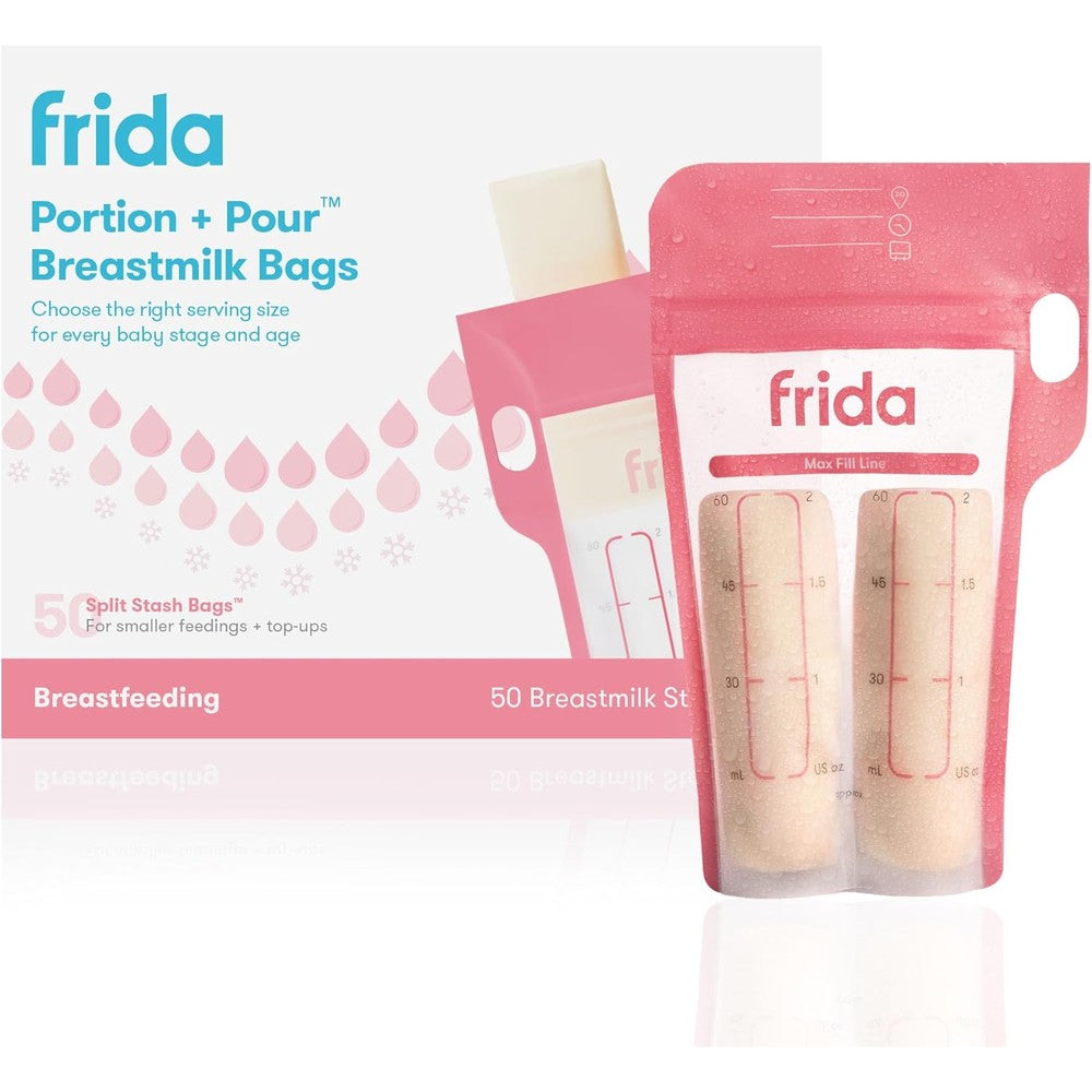 Frida Mom Splitstash Breastmilk Storage Bags 50 count front packaging