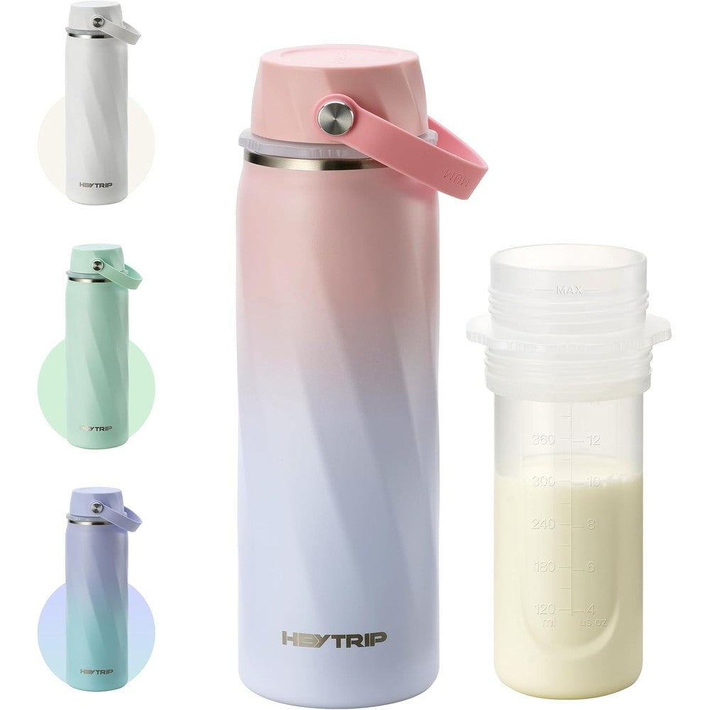 Heytrip 20 fluid ounce portable breastmilk cooler in rosy azure finish