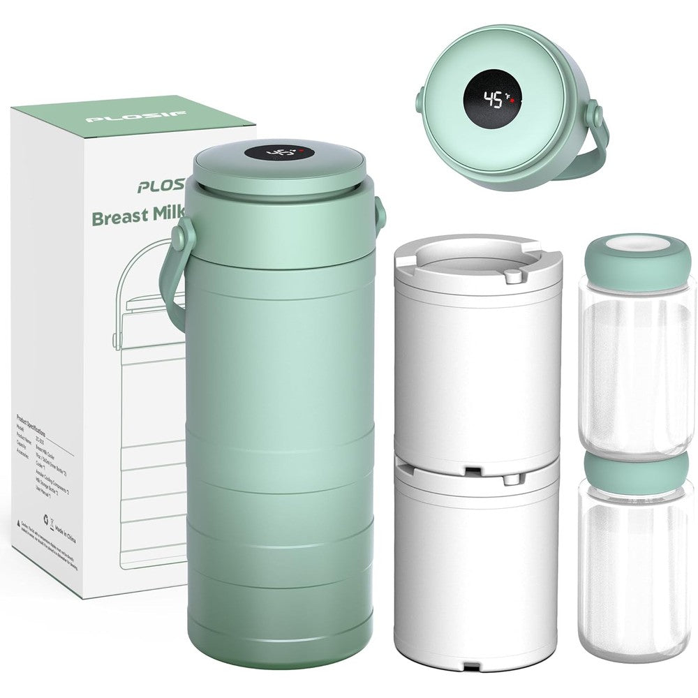 Momcozy portable breast milk cooler front view with lid display