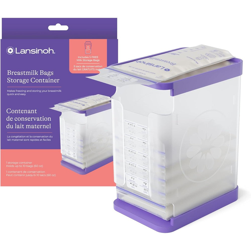 Lansinoh Breastmilk Storage Container with Quick-Freeze Tray front view