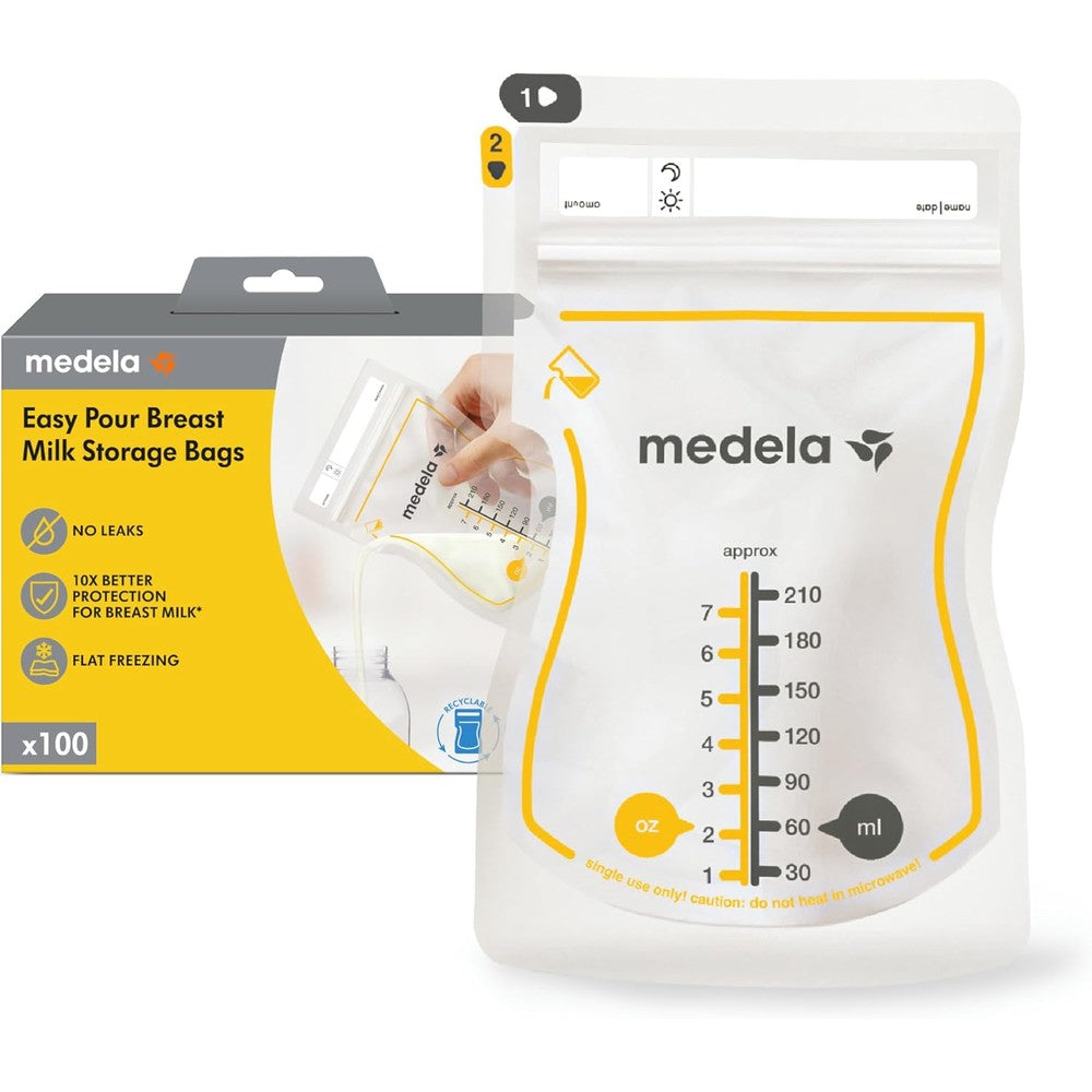Medela Easy Pour Breastmilk Storage Bags front view package