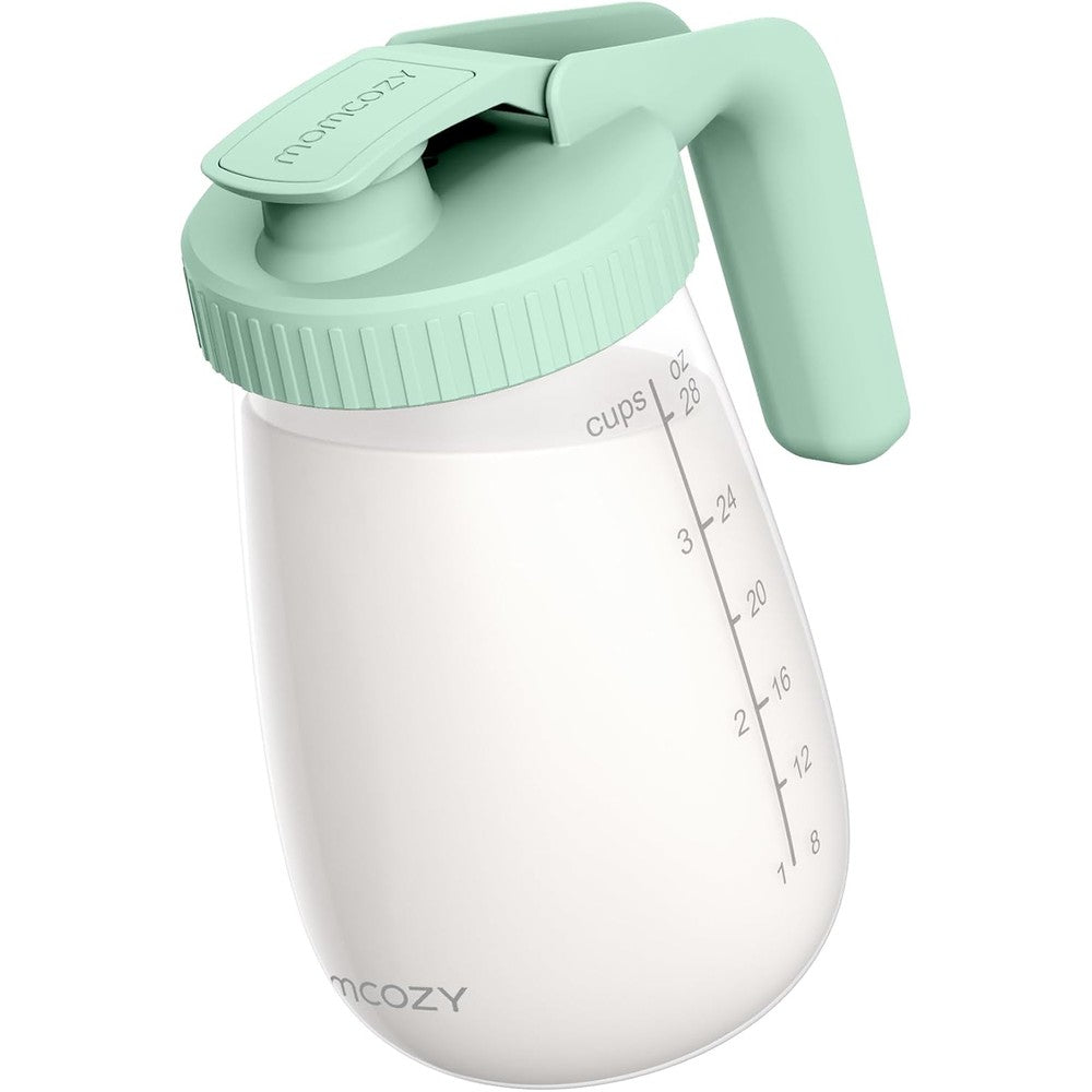 Momcozy Breast Milk Pitcher green lid front view