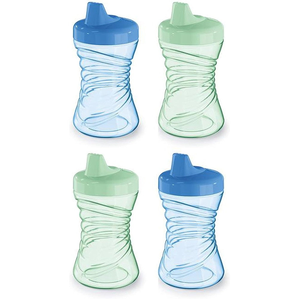 NUK Fun Grips Hard Spout Sippy Cup front view showing four pack set for toddlers