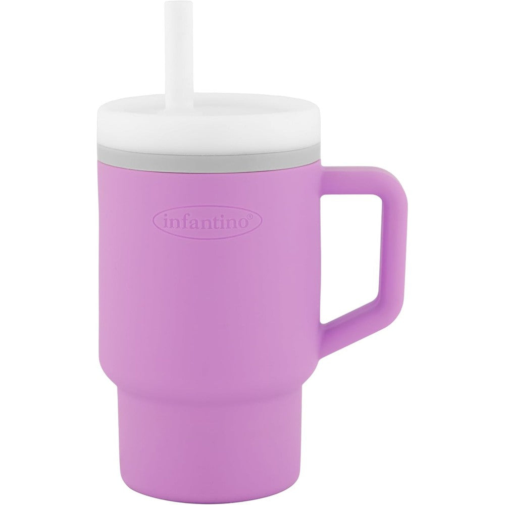 Infantino My 1st Tumbler lilac silicone sippy cup front view