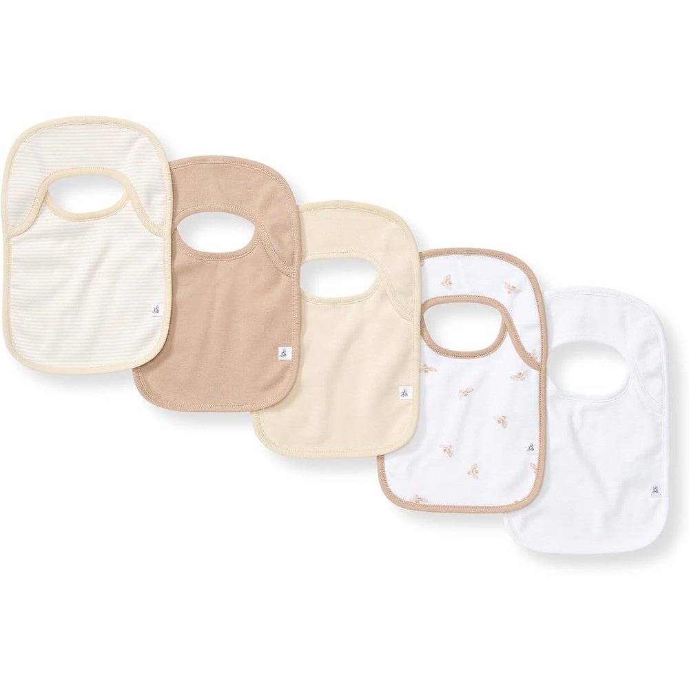 Burt's Bees Baby organic cotton bibs front view