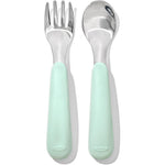 OXO Tot Fork and Spoon Set in Opal color front view